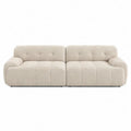 Sofa modułowa z tkaniny poliestrowej 240 cm beżowa