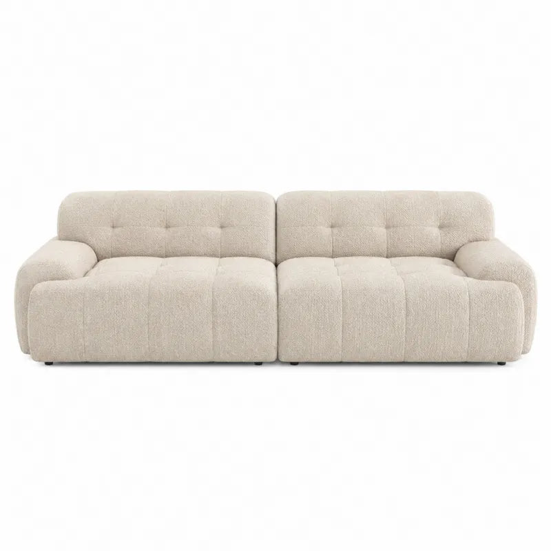 Sofa modułowa z tkaniny poliestrowej 240 cm beżowa