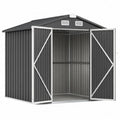 Metalowa szopa ogrodowa z ocynkowanej stali 213x127x185 cm antracytowa