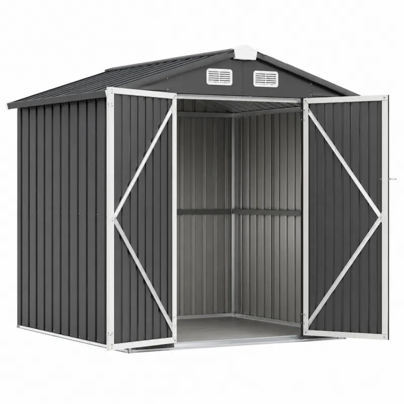 Metalowa szopa ogrodowa z ocynkowanej stali 213x127x185 cm antracytowa