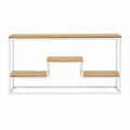 Konsola stalowa z trzema półkami MDF dąb i stal 120x30x80cm