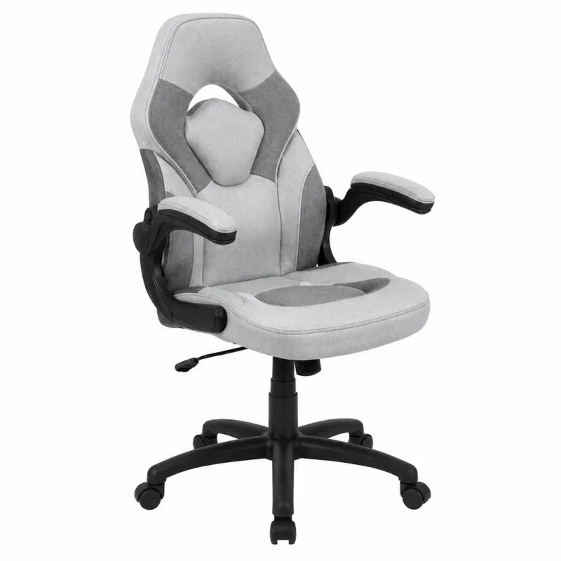 Ergonomiczne krzesło obrotowe z tkaniny w kolorze szarym