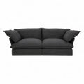 Sofa antracytowa z tkaniny poliestrowej 220x100x85 cm